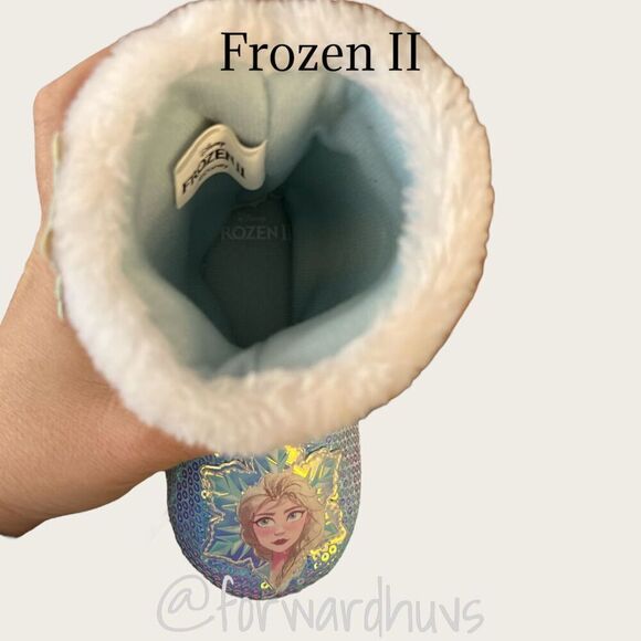 Frozen II - 2 Pair Sequin Kids Booties and Slippers Size 7/8 - Picture 7 of 12
